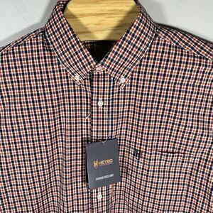 Heybo Creekside Dress Shirt‎ Men's Medium Long Sleeve Red/Blue Button Down Plaid